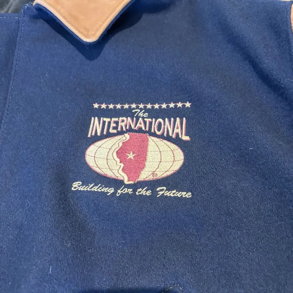VTG International Livestock Exposition Mens L Wool Bomber Jacket Full Button USA